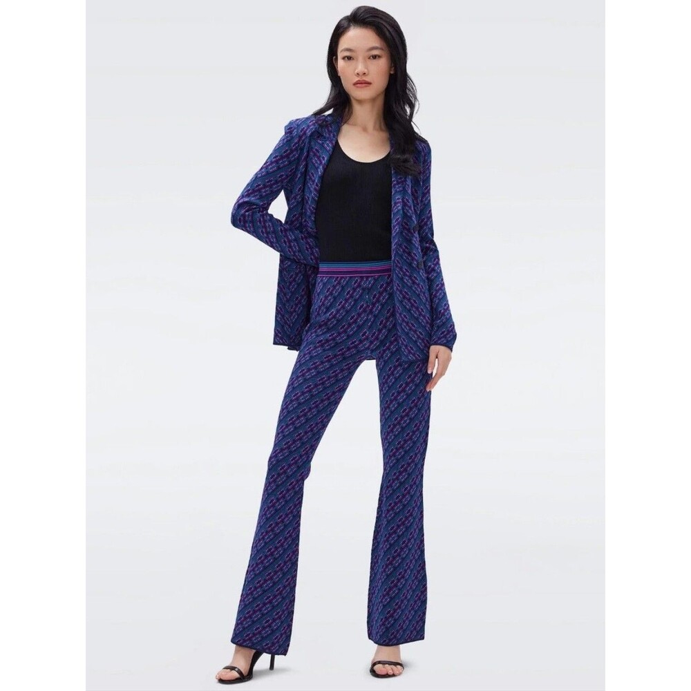 Diane Von Furstenburg Purple Chain Pants Size XL